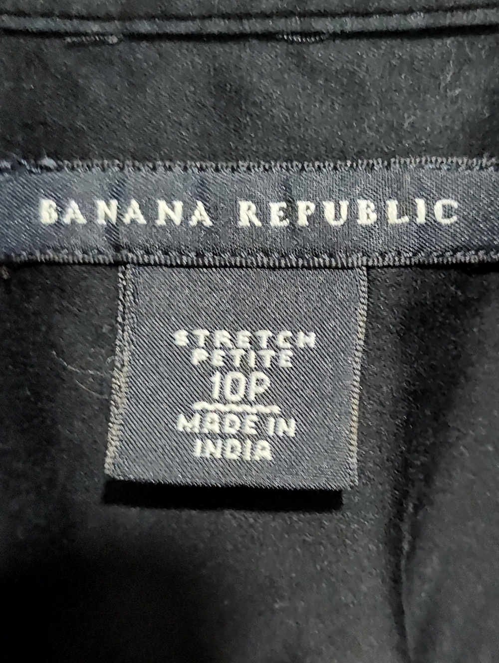 Banana Republic Women's 10p Stretch Petite 3/4 Sleeve Button Down Shirt, Black - Picture 8 of 9